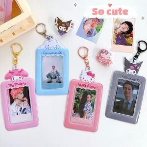 Ví Đựng Thẻ Id / Xe Buýt Họa Tiết Sanrios Kawaii Kuromi Pochacco Hello Kitty MyMelody Dễ Thương Kèm Móc Khóa Dành Cho Học Sinh