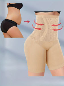 ZEEMIN High Waist Womens Shapers Tummy Contouring Seamless Breathable Soft Panties Womens Underwear Four Corner Panties Flat Panties