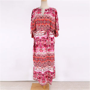 Boho Printing Beach Dress Women V-neck Quick-dry Beach Dress Tunics Kaftan Oversize Bathing Suit Beachwear Bikini Cover Up