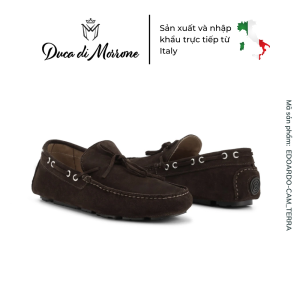Giày Lười Moca Nam DUCA DI MORRONE Da Lộn Cao Cấp Họa Tiết Dây Buộc Sang Trọng - Sản xuất và nhập khẩu CHÍNH HÃNG tại ITALY - EDOARDO-CAM