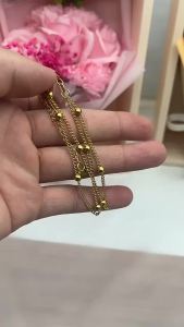High-end womens accessories: stainless steel series double-layer bead butterfly flower headless bracelet niche versatile jewelry