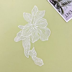 GIORGIONE DIY Crafts Flower Lace Applique Black Handmade Cloth Patch Wedding Dress White Cloth Applique Dressmaking