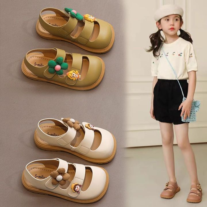 Korean Style Princess Leather Sandals for Kids Baby Girls Lovely ...