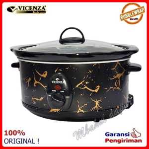 Slow Cooker Pemasak Lambat 65 Liter Low Watt Marble Design Elegant Vicenza bergaransi VSC 001