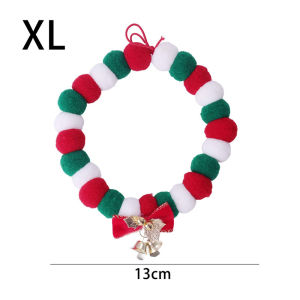 Dizoey Christmas Dog Bow Tie Pet Rainbow Flower Hair Ball Collar Cat Bowties Neckties Pet Necklace Collar Dog Grooming Supplies