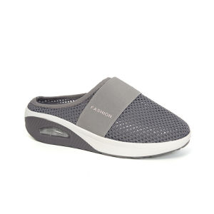 【Free Shipping】Casual new style womens closed-toe slippers large size autumn-summer mesh wedge heel round toe