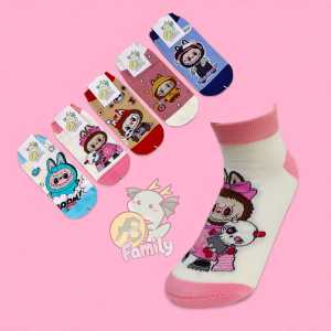 S5 [5PASANG] Kaus Kaki Wanita Cartoon Lucu Kuromi Labubu Maruko