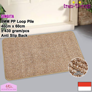 Tren-D-rugs Keset kaki tebal salur polos stripe alas kamar mandi tebal anti slip 40 cm x 60 cm - NMs