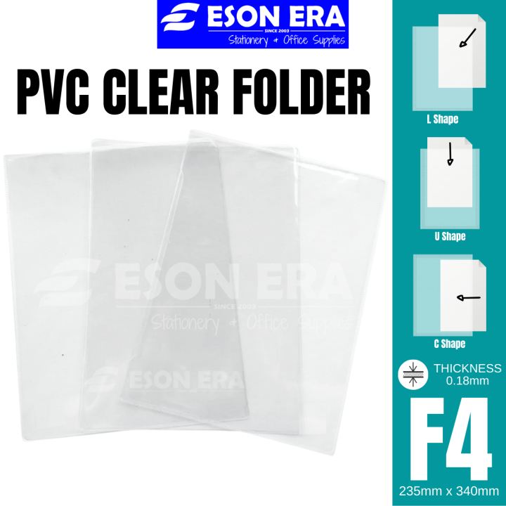 [F4] Clear Folder F4 PVC Document Clear Holder L Shape/ U Shape/ C ...