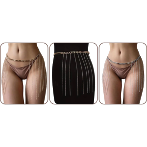 Body Chain Jewelry for Women Adjustable Waist Decoration Nightclub Dance Decorative Metallic Hip Chain Belt