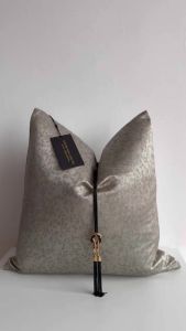 1pc Arabic Macrame Pillow Cover with Tassel Luxury Jacquard Cushion Cover Gray Sofa Pillow for Home Hotel Decor