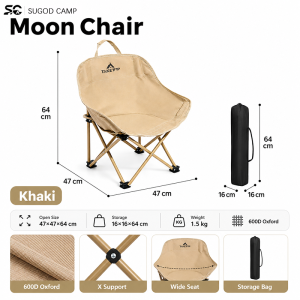 Camping Chair Outdoor Folding Chair Portable Camping Equipment For Climbing Beach ARC Moon Chair