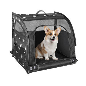 Pet Car Seat Cat Tent Dog Cage Outdoor Large Space Safe Transport Backseat Foldable Double Compartment