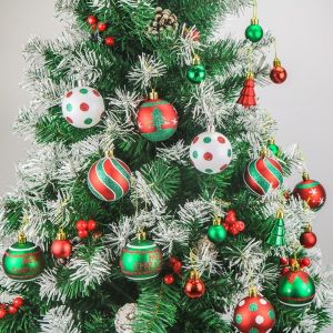 WAYCAI 42Pcs/Set Shiny Christmas Ball Creative 6CM Xmas Ornament Ball Durable Xmas Baubles Party