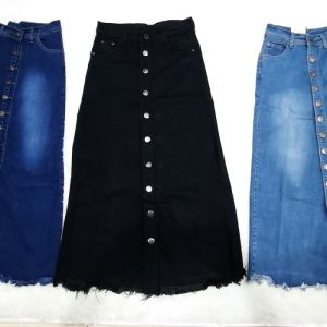 Terlaris Rok Jeans Panjang Button Up Fabian COD