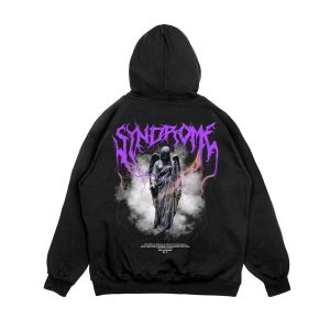Hoodie Syndrome Edition By Amnes Apparel jaket distro sweater - Hitam X Ungu