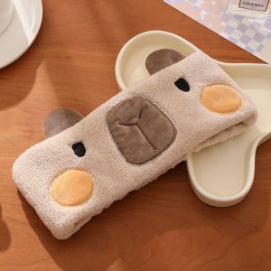 BEIBEI Multi-Color Capybara Headband Wide-brimmed Coral Fleece Cartoon Hairband Headwear Embroidery Makeup Headband Bathroom