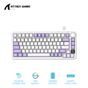 Attack Shark X85 Pro Tri mode 75% Gasket-mounted Wireless Hot Swappable Mechanical Keyboard