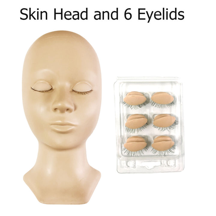 New Training Mannequin Head for Grafting Eyelash Extension Practice Eye