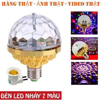 Đèn Led Xoay Trang Trí 7 Màu xoay 360 ( HÀNG LOẠI 1) Đèn LED 7 Màu thích hợp Sinh Nhật Vũ Trường Phòng Bay Sân Khấu Bar vv.. Đèn cảm ứng theo nhạc - Tặng Kèm Remos Điều Khiển ( BH 12 THÁNG )