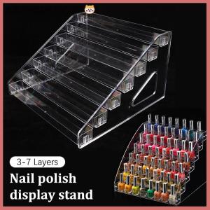 CISWGE 3 4 5 6 7 Layers Nail Polish Display Stand Clear Cosmetic Display Rack Holder Essential Oil Bottle Organizer Storage