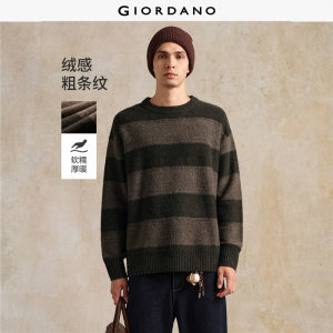 Giordano Men Bold stripe loose sweater Free Shipping 18055818
