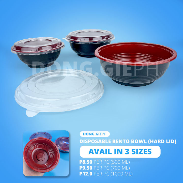 [10 SETS] Disposable Bento Bowl / Ramen Bowl (Hard Lid) Lazada PH