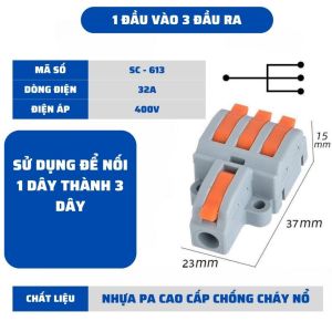 ĐẦU NỐI DÂY ĐIỆN THÔNG MINH CHẤT LIỆU NHỰA PA CHỐNG CHÁY DỄ DÀNG ĐẤU NỐI DÂY ĐIỆN NHANH CHÓNG TIỆN LỢI VÀ AN TOÀN K238