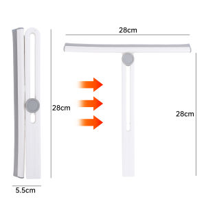 360 Degree Rotatable Car Window Wiper Foldable Household Bathroom Sweeping Water Silicone Scraper Squeegee Cleaner Mirror Scraper Cleaning