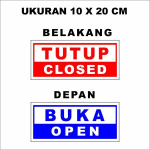 Buka Tutup Sign Akrilik Tanda Toko Kantor Warung Open Closed