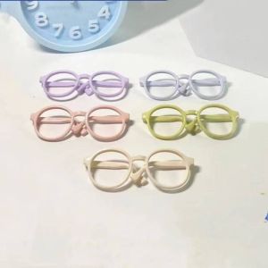 EAURA Doll Accessory Macaron Doll Glassses Plastic Transparent Doll Round Glasses BJD Dolls Accessories 2.5cm 6.5CM 9CM Doll Mini Glasses Kids Gift