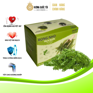 Rong Nho Tách Nước - Vương Quốc Tỏi - Hộp 6x25g 100% thiên nhiên không sử dụng chất bảo quản Thực phẩm cho sức khoẻ công nghệ tách nước Nhật Bản