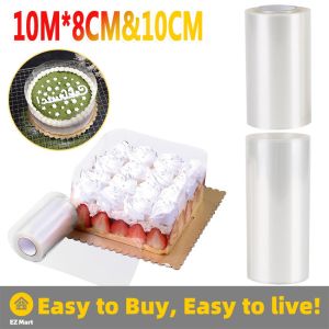 【Fast Shipping】 8cm/10cm Transparent Cake Surround Film Mousse Cake Sheets Surrounding Edge DIY Cake Collar Kitchen Bakeware Acetate Film