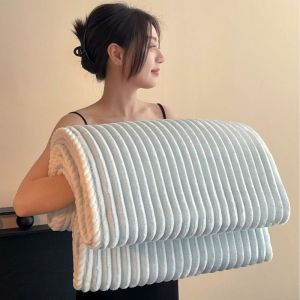 YONUO Chăn siêu vải nhung mềm mại với thiết kế sọc để sử dụng nhà ấm cúng