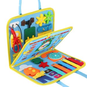 SG Stock - Busy Bag Quite Bag for Toddlers 1 to 4 Year Old Sensory Activity Board for Learning Toys Travel Toys for Toddlers 1-4 Montessori Toy up to 20 Motor Skill Activities Keep Baby Busy on Plane and Transportation Long Hours Ride