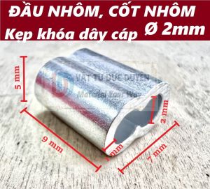 Đầu nhôm cốt nhôm khóa dây cáp 2mm