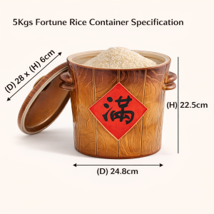CLAYTAN | Ceramic Rice Container | Lucky Rice Container for Kitchen & Home