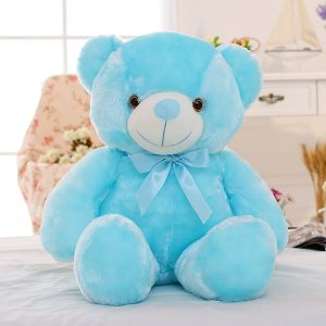 30/50/80cm Creative Light Up LED Teddy Bear Stuffed Animals Plush Toy With light Colorful Glowing Gift for Kids Luminous Cushion Pillow