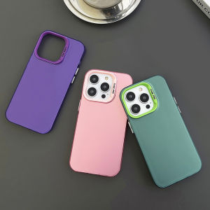Luxury Color Matte Phone Case For iPhone 15 16 11 12 13 14 Pro Max 14 Plus Hard Acrylic Bumper Shockproof Back Cover