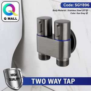 MCPRO Stainless Steel GUN GREY ONE INTO TWO OUT DOUBLE Control Water Tap Bathroom Faucet - SSGY893 / SGY896