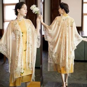 GTRBFDS Pure Color Lace Cardigan Thin Cotton Linen Long Cloak Lace Shawl Womens Outfit Tassel Drape Beach Scarf Spring Summer