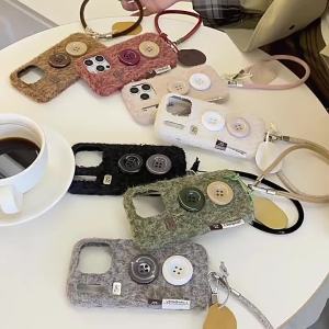 Plush Melard 3D Buttons Suitable for 17 16 Phone case 15pro All Inclusive 14 Anti-Fall 13 Sleeve