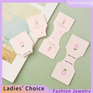 [COD] liuchuanbing Jewellery 50PCS Pink Flower Fold Packing Cardboard Display Cards For Handmade Necklace Bracelet Headwear Hairband Retail Hanging Labels
