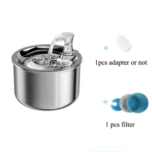 2L Stainless Steel Automatic Cats Fountain Running Water Drinking For Cat Dog 4-layer Filter Smart Pet Drinker Dispenser Sensor