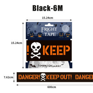 Halloween Warning Tape Signs Banner Halloween Props Window Prop Party Danger Warning Line Halloween Party Decoration Supplies Halloween isolation warning tape Europe and the United States skull decorative warning strips