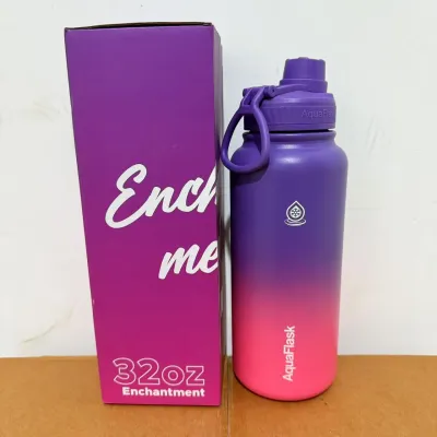 《618》AQUAFLASK 40oz Wide Mouth with Spout Lid Vacuum Insulated Stainless Steel Drinking Water Bottle