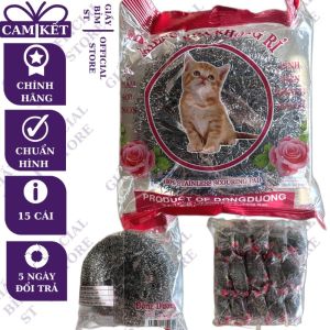 Miếng cọ xoong nồi con mèo không rỉ cọ bếp chảo inox bịch 15 cái