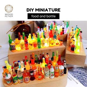 【Ready Stock】10pcs DIY Mini bottle drinks mini food miniature DIY doll house drink food resin random