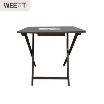WEEXT Rustic Foldable Table for Small Spaces