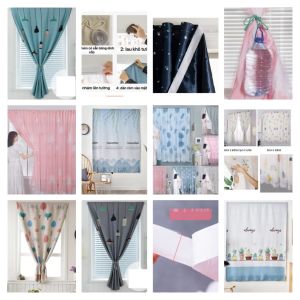 RÈM DÁN CỬA KHÔNG CẦN THANH TREO NHIỀU MẪU HIỆN ĐẠI SANG TRỌNG SIZE 1M NGANG X 1M35 CAO BST02..